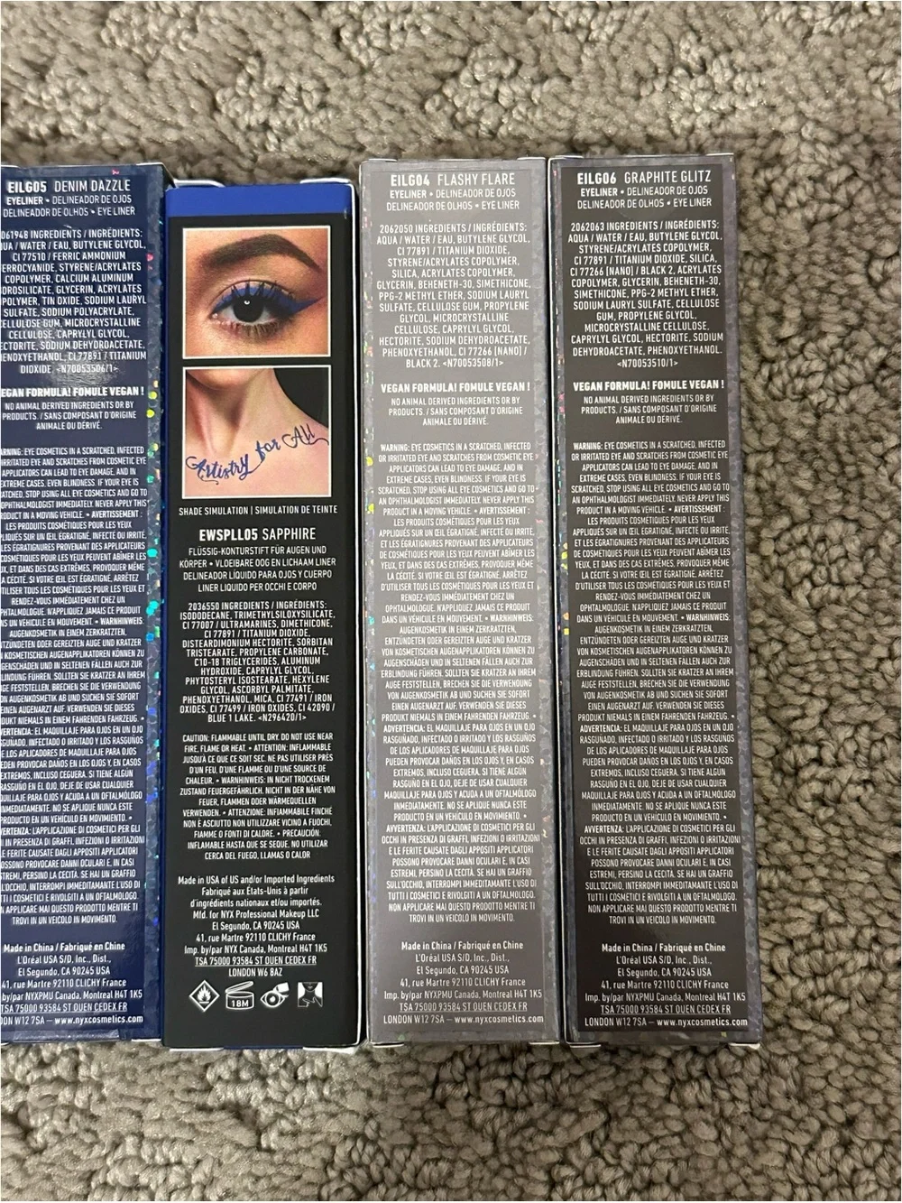 BRAND NEW NYX Makeup Epic Ink Liner Glitz Collection + Epic Wear Sapphire Bundle